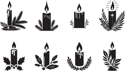 Candlestick Holder Silhouette | Isolated Vector on White.