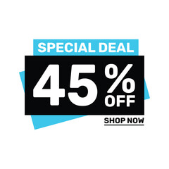 Special deal 45 off price marketing blue color design.