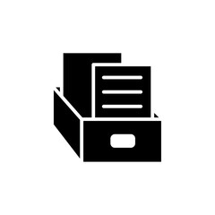 Folder box icon black and white vector sign