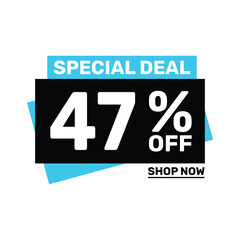 Special deal 47 off price marketing blue color design.