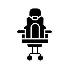 Gaming chair icon black and white vector sign