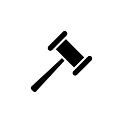 Gavel icon black and white vector sign