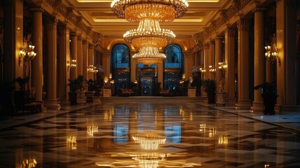 Fototapeta premium Grand Hallway with Chandeliers