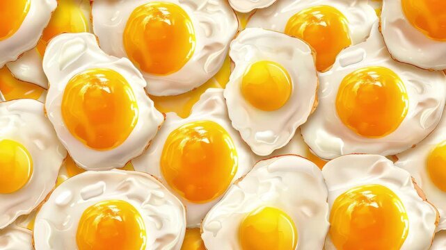 Fried eggs pattern seamless loop animated video