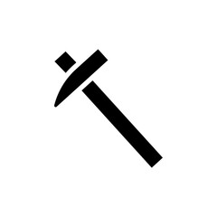 Hammer icon black and white vector sign