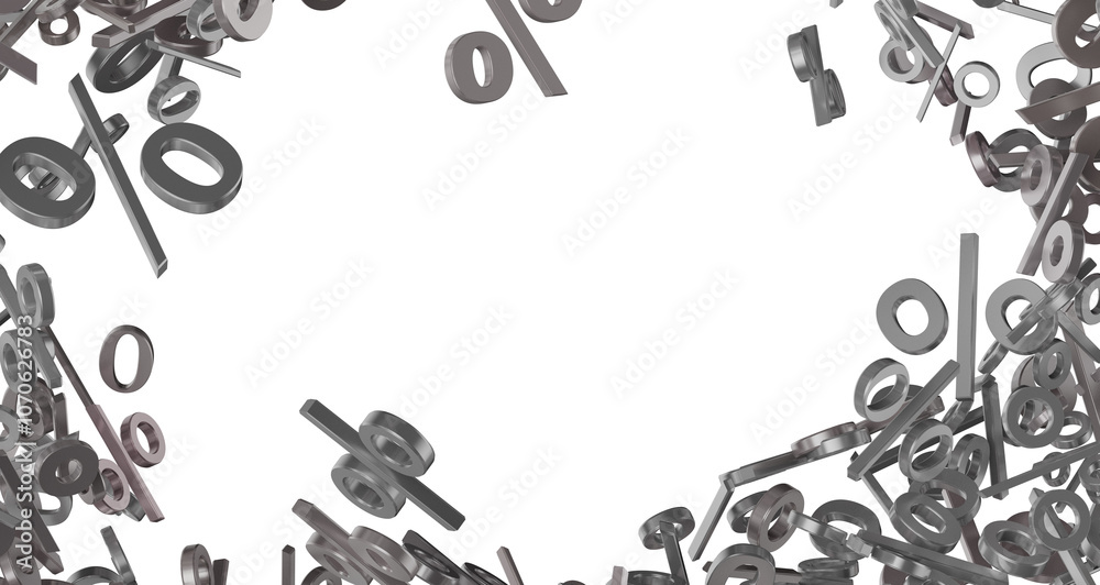 Poster 3d Sales icons floating in the air 3D rendering