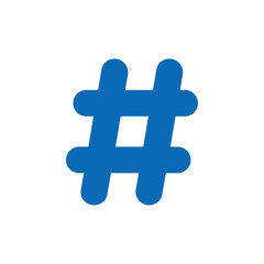 Hashtag icon black and white vector sign