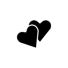 Heart icon black and white vector sign