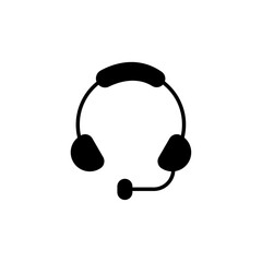 Headset icon black and white vector sign