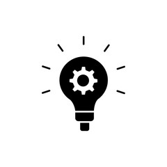 Idea icon black and white vector sign