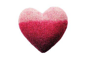 Obraz premium A plush, multicolored heart shape with a gradient from light to dark pink.
