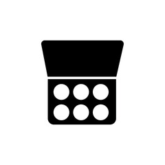 Makeup palette Icon black and white vector sign