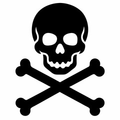 Skull crossbones silhouette icon. Clipart image isolated on white background