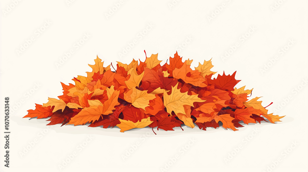 Canvas Prints a pile of autumn leaves ready to be jumped in. vector flat minimalistic isolated graphic vector illu
