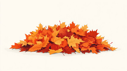 A pile of autumn leaves ready to be jumped in. Vector flat minimalistic isolated graphic vector illustration background.