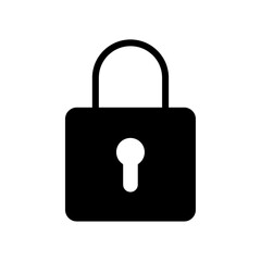 Padlock icon black and white vector sign