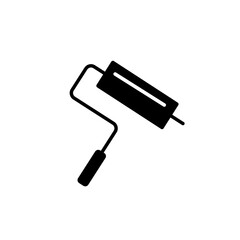 Paint roller icon black and white vector sign