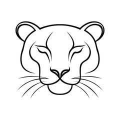 a minimalist logo that emphasizes the nose of a tiger, with a few elegant lines to define its shape