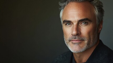 Obraz premium A handsome middle-aged man for a skincare product