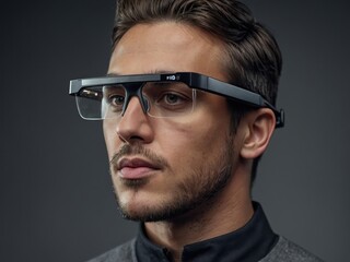 Obraz premium Augmented Reality Glasses – Closeup View of Stylish Futuristic AR Glasses