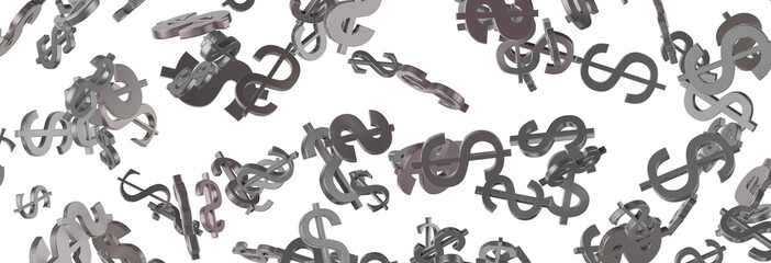 US Dollar sign symbols 3d close up