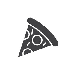 Pizza icon black and white vector sign