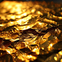 Background in the form of shiny gold foil