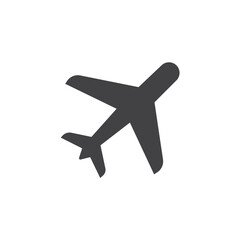 Obraz premium Plane icon black and white vector sign