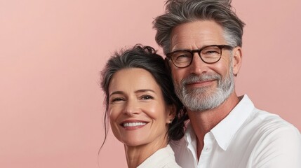 Fototapeta premium A beautiful middle aged couple for a beauty product ad