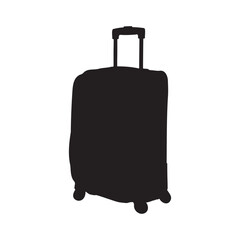 Expandable Travel Luggage Bag Silhouette Vector Illustration