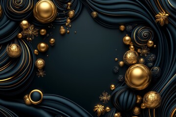 Luxury banner with gold details and dark velvet textures, creating an upscale and elegant feel