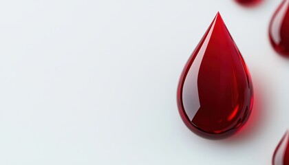 Obraz premium Discover the intricate beauty of a single red water droplet capturing light and reflection