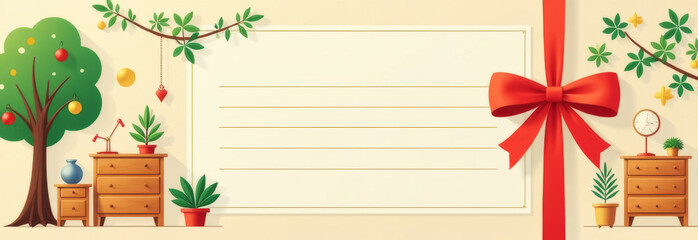 Obraz premium discount gift certificate voucher mockup for wood furniture store