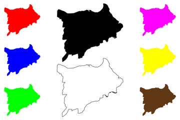 Hopewell city County, Commonwealth of Virginia (Independent city, U.S. county, United States of America, USA, U.S., US) map vector illustration, scribble sketch Hopewell map