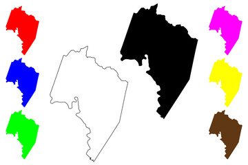 Fototapeta premium Charlotte County, Commonwealth of Virginia (U.S. county, United States of America, USA, U.S., US) map vector illustration, scribble sketch Charlotte map