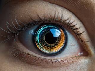 Fototapeta premium Detailed Closeup of Smart Contact Lens