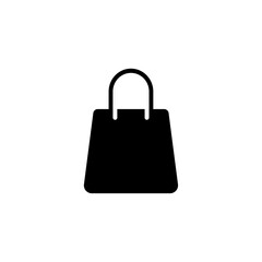 Shopping bag icon black and white vector sign