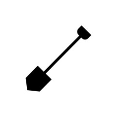 Shovel icon black and white vector sign