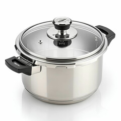 pressure cooker on white background