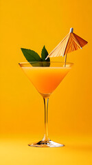 A trendy cocktail with a vibrant umbrella, perfect for bar and nightlife promotions.


