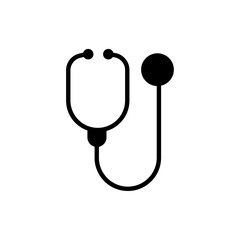 Stethoscope icon black and white vector sign