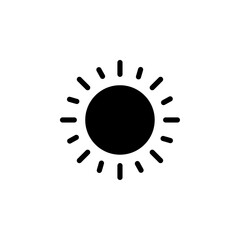 Sun icon black and white vector sign
