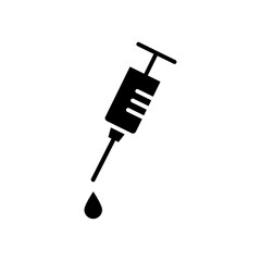 Syringe icon black and white vector sign