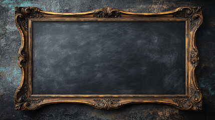 A stylish blackboard with a vintage frame, ideal for use as a banner, menu, or label. The isolated design provides a classic template with plenty of copyspace.