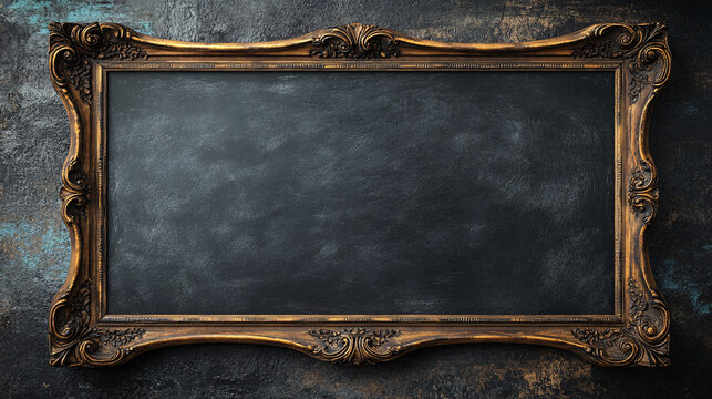 A stylish blackboard with a vintage frame, ideal for use as a banner, menu, or label. The isolated design provides a classic template with plenty of copyspace.
