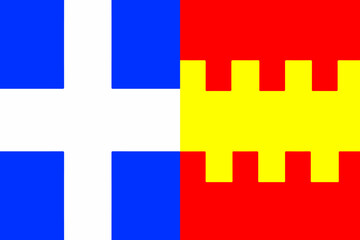 Flag of Sint-Michielsgestel Municipality (North Brabant or Noord-Brabant province, Kingdom of the Netherlands, Holland)