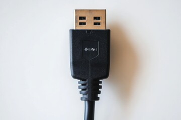 Close-up of USB Cable on White Background