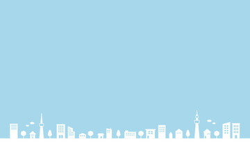 Simple cityscape vector landscape illustration