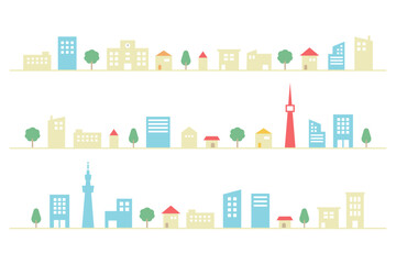 Obraz premium Simple cityscape vector landscape illustration
