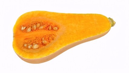 Chopped pumpkin with white background